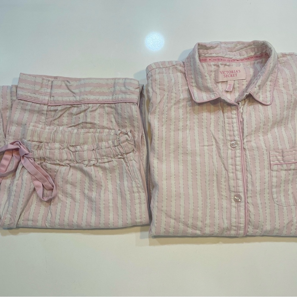 Victoria's Secret Pink Striped Pajama Set